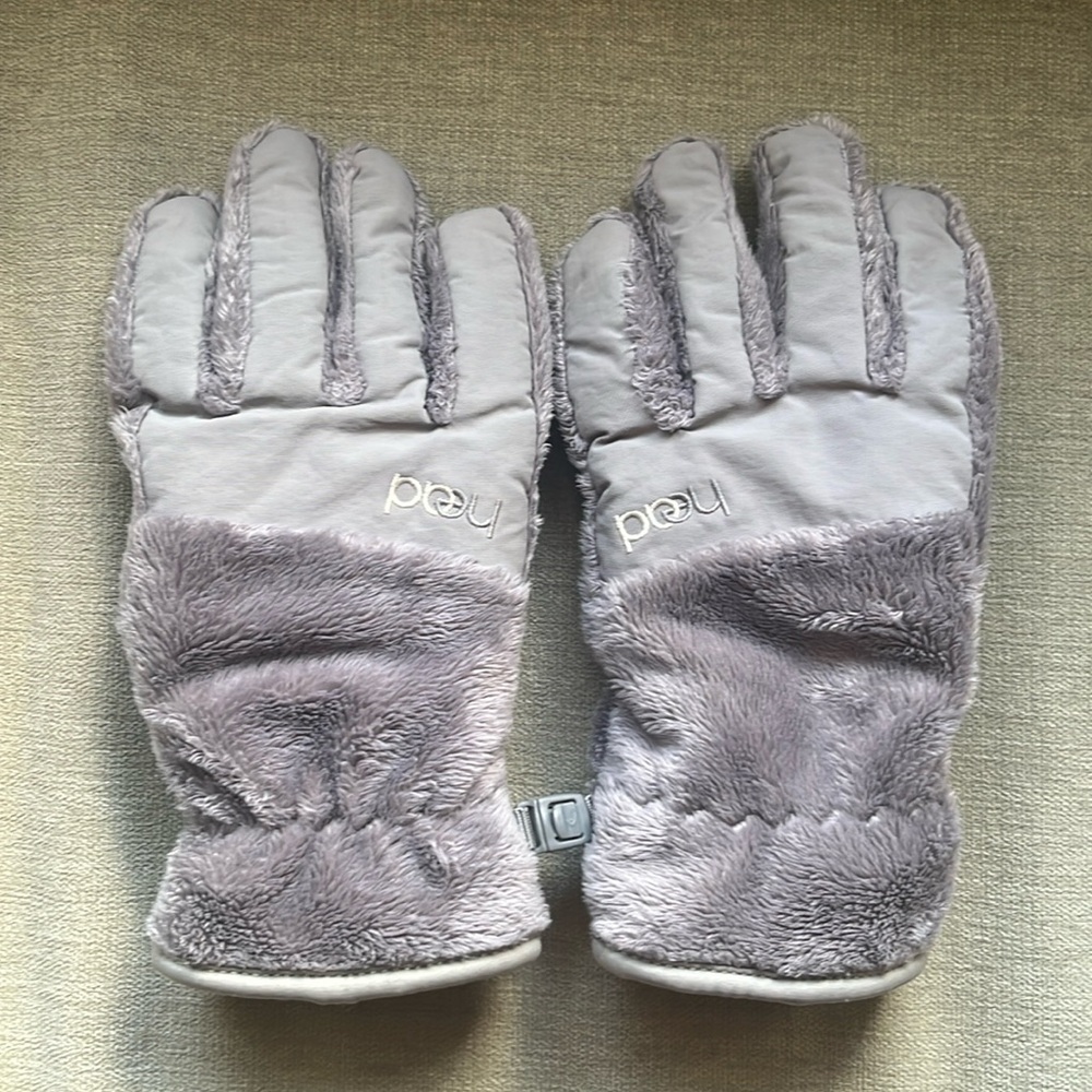 Head fuzzy snow gloves | Kids large | Grey